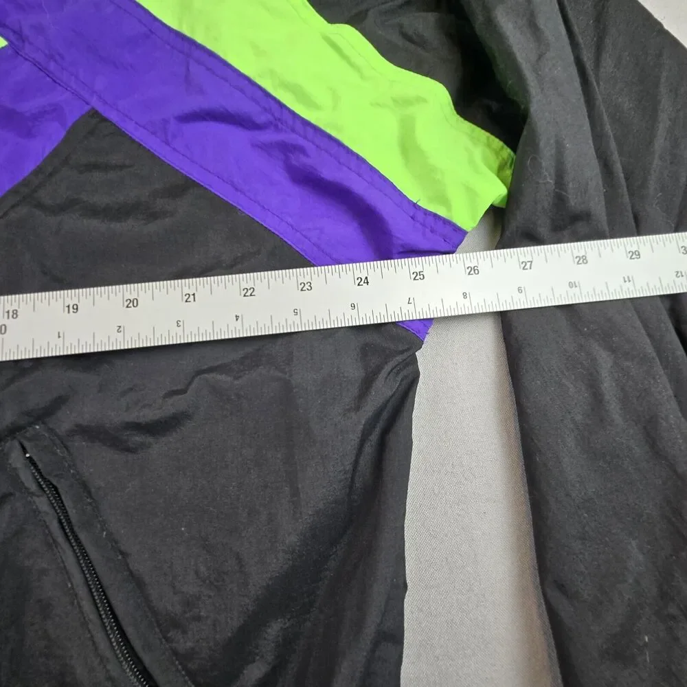 Vintage Windbreaker Men's L Color Block Neon 80s 90s Pacific Grove Sportswear - Picture 7 of 16